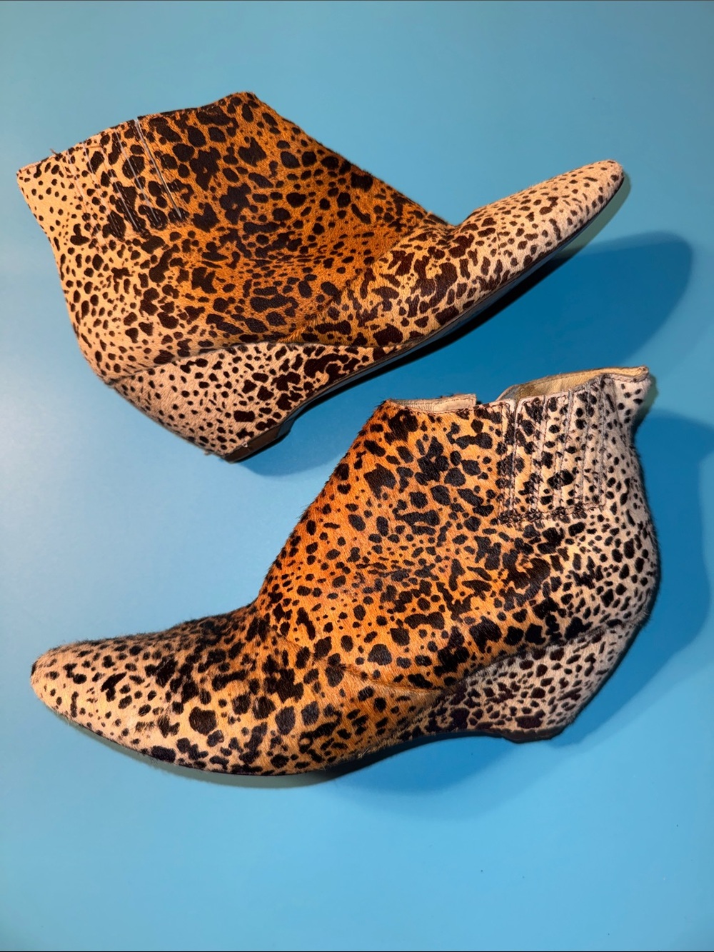 Matisse Animal Print Leopard Print Genuine Leather Ankle Boots Booties Sz 8.5